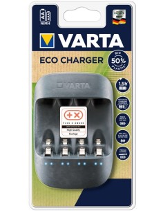 Varta cargador eco + 4 pilas recargables AAA 800mah incluidas gris