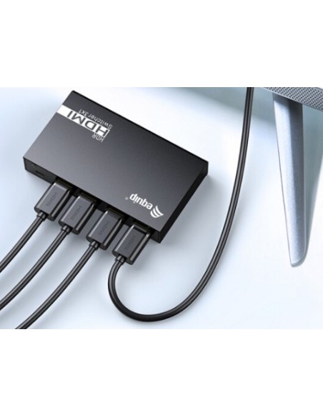 Equip 332725 Interruptor de video HDMI 2.0 negro