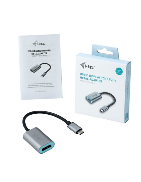 i-tec Metal Adaptador usb tipo-c macho a displayport hembra 0.15m gris turquesa