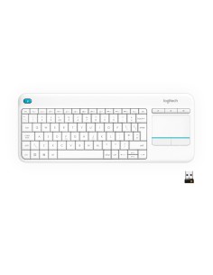Logitech Wireless Touch Keyboard K400 Plus teclado RF inalámbrico QWERTY Inglés Blanco