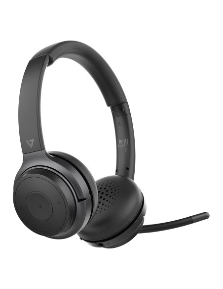 V7 HB600S auricular y casco Auriculares Inalámbrico Diadema Llamadas Música USB Tipo C Bluetooth Base de carga Negro