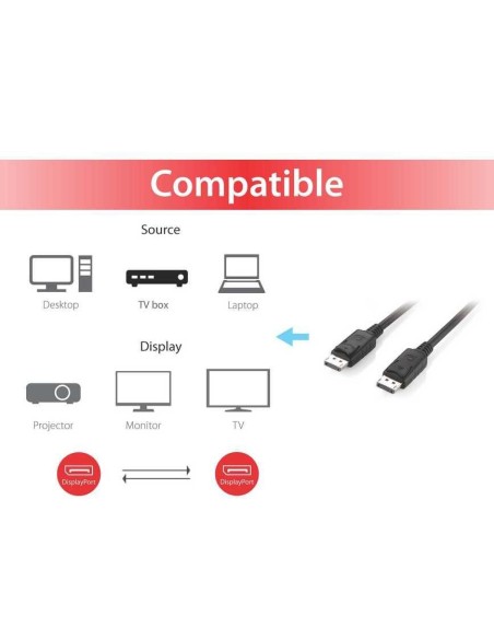 Equip 119337 cable DisplayPort 5 m Negro