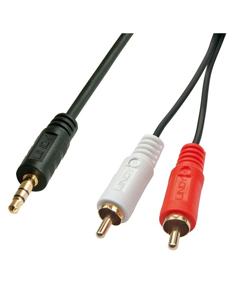 Lindy 35685 cable de audio 10 m 2 x RCA 3,5mm Negro