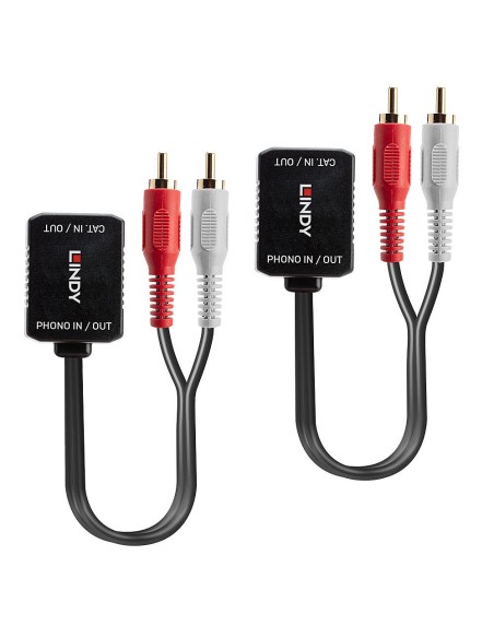 Lindy 70460 extensor audio video Transmisor de señales AV Negro, Rojo, Blanco