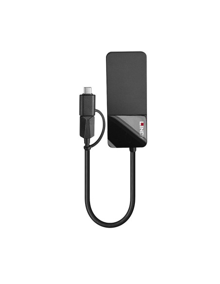 Lindy 43354 hub de interfaz USB 3.2 Gen 1 (3.1 Gen 1) Type-A + Type-C Negro