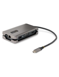 StarTech.com Adaptador Multipuertos USB-C - HDMI 4K a 60Hz VGA - Hub Ladrón USB de 3 Puertos - Power Delivery de Paso de 100W - 