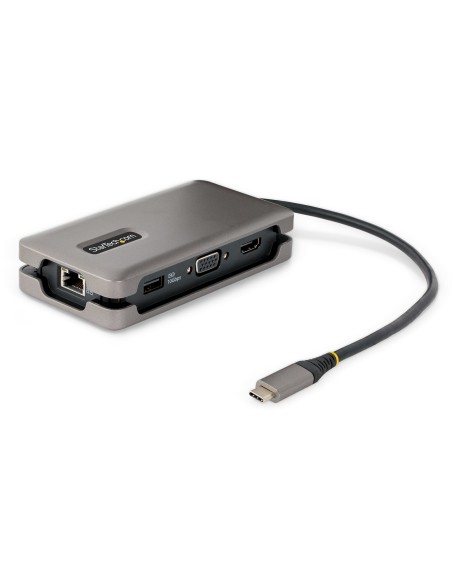 StarTech.com Adaptador Multipuertos USB-C - HDMI 4K a 60Hz VGA - Hub Ladrón USB de 3 Puertos - Power Delivery de Paso de 100W - 