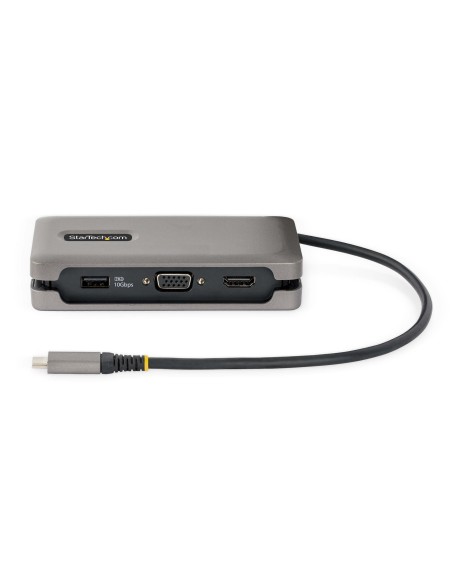 StarTech.com Adaptador Multipuertos USB-C - HDMI 4K a 60Hz VGA - Hub Ladrón USB de 3 Puertos - Power Delivery de Paso de 100W - 