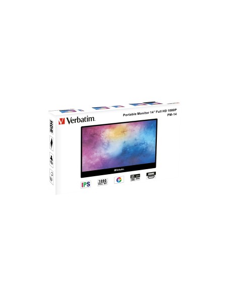 Verbatim 49590 pantalla para PC 35,6 cm (14") 1920 x 1080 Pixeles Full HD Negro