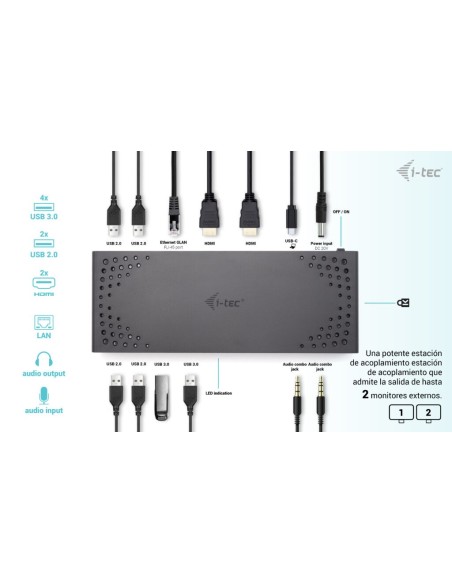 i-tec USB 3.0   USB-C   Thunderbolt Dual Display Docking Station + Power Delivery 85W