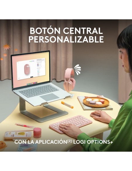 Logitech Pebble 2 M350s ratón Ambidextro RF Wireless + Bluetooth Í?ptico 4000 DPI