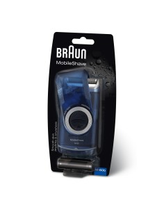 Braun PocketGo M60b Máquina de afeitar de láminas Negro, Azul