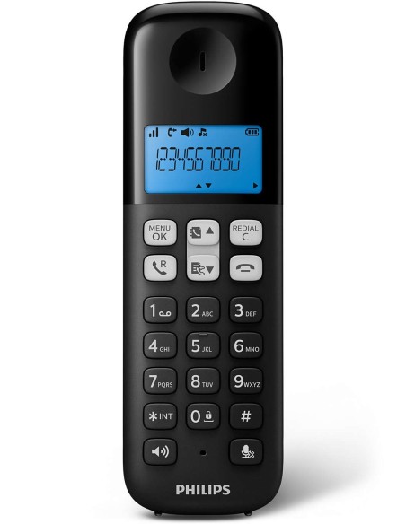Philips D1611B 34 teléfono Teléfono DECT Identificador de llamadas Negro