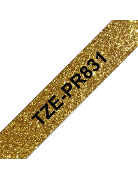 Brother TZe-PR831 cinta para impresora de etiquetas Negro en el oro
