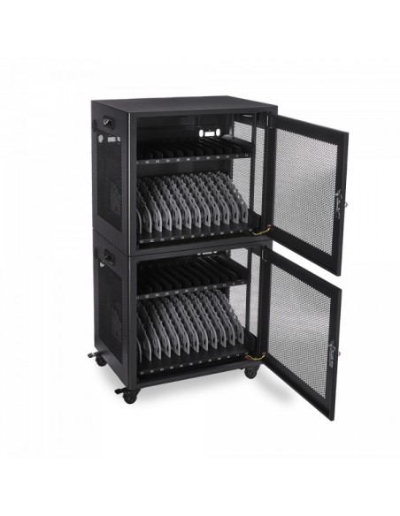 V7 CHGSTA12AC-1E carrito y armario de dispositivo portátil Carro de gestión y carga para dispositivos portátiles Negro