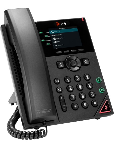 POLY Teléfono IP VVX 250 de 4 lÍ­neas y habilitado para alimentación a través de Ethernet (PoE)