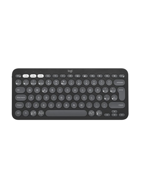 Logitech Pebble Keys 2 K380s teclado RF Wireless + Bluetooth QWERTY Español Grafito