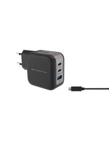 Conceptronic ALTHEA17B cargador de dispositivo móvil Universal Negro Corriente alterna Carga rápida Interior