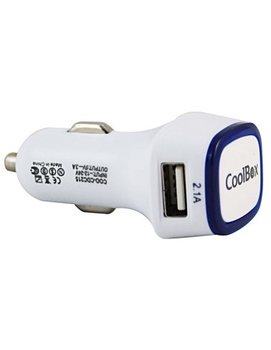 Cargador coche coolbox mechero 5v 2x usb 3.1a blanco COO-CDC215