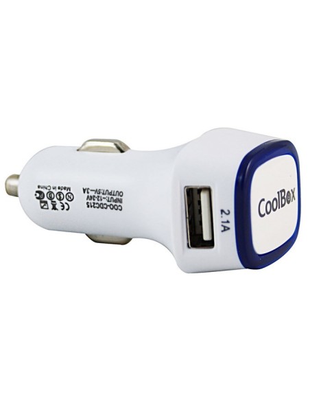 Cargador coche coolbox mechero 5v 2x usb 3.1a blanco COO-CDC215