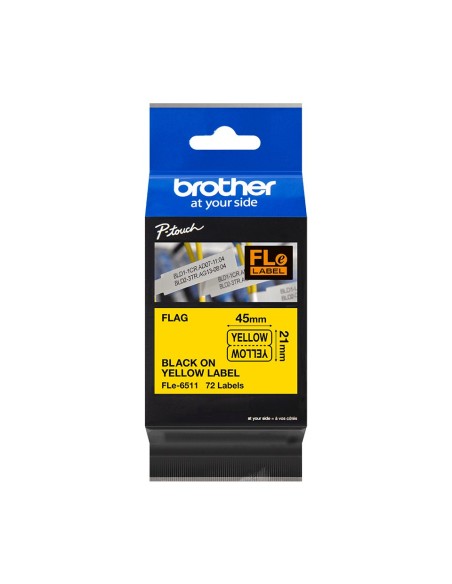 Brother FLE6511 cinta para impresora de etiquetas Negro sobre amarillo