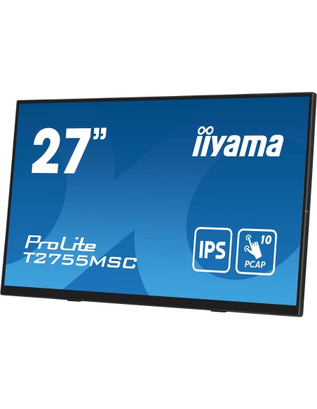 iiyama ProLite T2755MSC-B1 pantalla para PC 68,6 cm (27") 1920 x 1080 Pixeles Full HD LED Pantalla táctil Mesa Negro