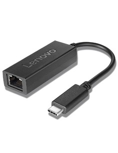Adaptador lenovo usb tipo-c macho a ethernet rj45 negro 4X90S91831