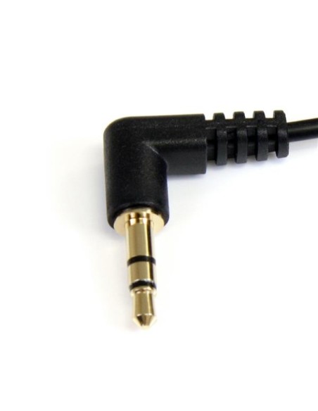 StarTech.com Cable de Audio Estéreo 3,5mm Delgado de Íngulo Recto de 1 pie - Macho a Macho - 0.3m Negro