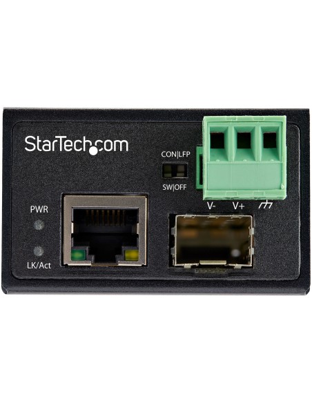 StarTech.com Conversor de Medios Ethernet Industrial de Fibra Multi o Monomodo a Ethernet - SFP a RJ45 - Convertidor - IP30 (IMC