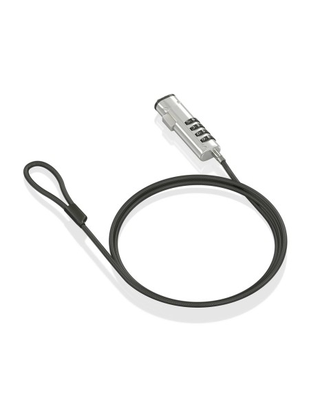 AISENS Cable de Seguridad tipo NANO con cerradura de combinación para ordenador, monitor, portátil 1.5m