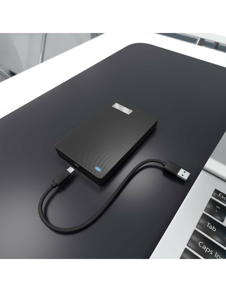 AISENS Caja Externa 2,5? 9.5mm SATA a USB-C USB3.1 Gen1, Negra