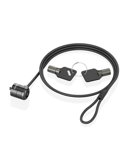 AISENS Cable de seguridad con cerradura de llave para ordenador, monitor, portátil 1.5m