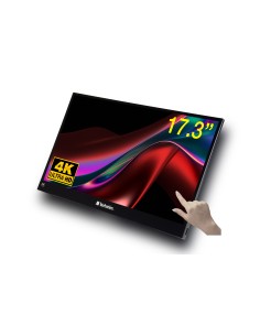 Verbatim 32239 pantalla para PC 43,9 cm (17.3") 3840 x 2160 Pixeles 4K Ultra HD LCD Pantalla táctil Negro