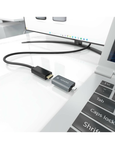 AISENS Adaptador Conversor Aluminio USB-C a HDMU 4K@60Hz, USB-C M-HDMI H, Gris