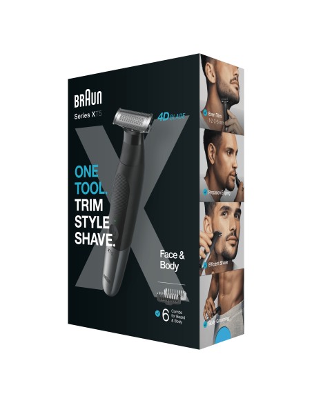 Braun Series X XT5200 Máquina de afeitar de láminas Recortadora Negro, Metálico