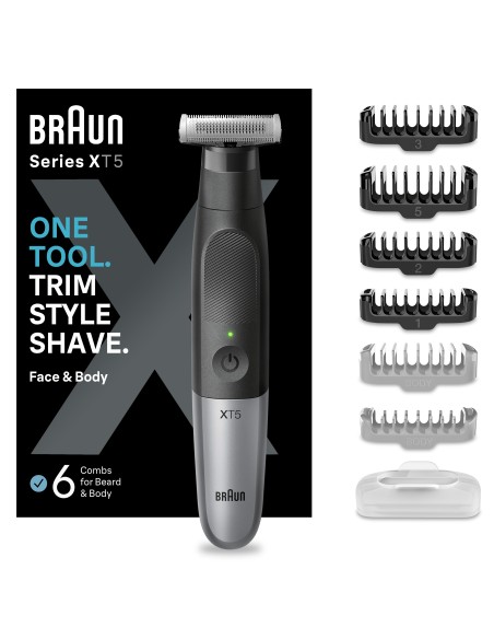Braun Series X XT5200 Máquina de afeitar de láminas Recortadora Negro, Metálico