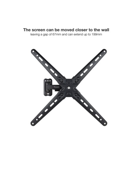 SOPORTE PARED PANTALLAS 13-55 GIRAINCLI 25KG NEGRO TOOQ LP1355TN-B
