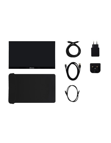 Verbatim 49591 pantalla para PC 35,6 cm (14") 1920 x 1080 Pixeles Full HD Pantalla táctil Negro