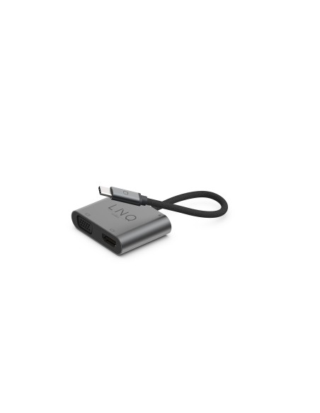 LINQ byELEMENTS LQ48001 base para portátil y replicador de puertos USB 3.2 Gen 1 (3.1 Gen 1) Type-C Negro, Gris
