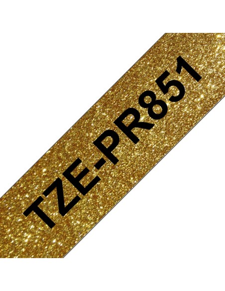 Brother TZe-PR851 cinta para impresora de etiquetas Negro en el oro