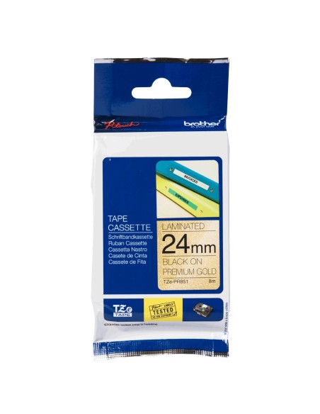 Brother TZe-PR851 cinta para impresora de etiquetas Negro en el oro