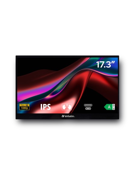 Verbatim 49593 pantalla para PC 43,9 cm (17.3") 1920 x 1080 Pixeles Full HD Pantalla táctil Negro