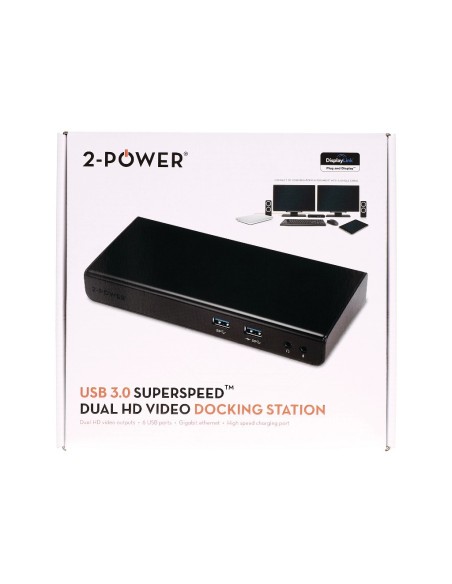 2-Power DOC0101A base para portátil y replicador de puertos Acoplamiento Negro