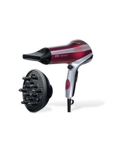 Braun HD770 2200 W Rojo, Plata