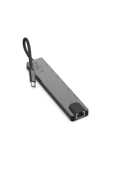 LINQ byELEMENTS LQ48010 base para portátil y replicador de puertos USB 3.2 Gen 2 (3.1 Gen 2) Type-C Negro, Gris