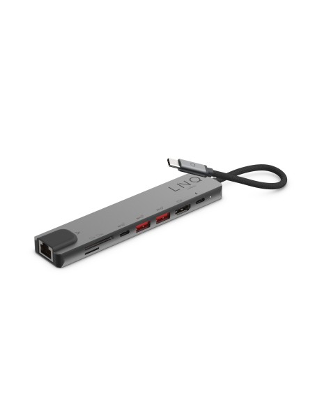 LINQ byELEMENTS LQ48010 base para portátil y replicador de puertos USB 3.2 Gen 2 (3.1 Gen 2) Type-C Negro, Gris