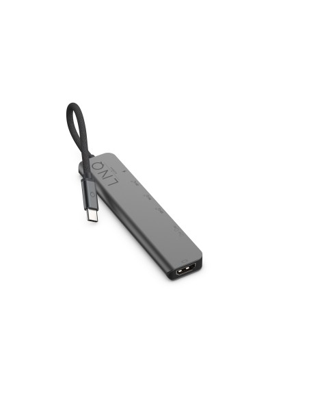LINQ byELEMENTS LQ48016 base para portátil y replicador de puertos USB 3.2 Gen 2 (3.1 Gen 2) Type-C Negro, Gris