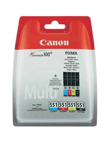 Canon CLI-551 C M Y BK w sec Original Negro, Cian, Magenta,