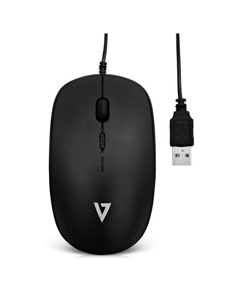 V7 Perfil bajo USB Í?ptico Ratón - Negro