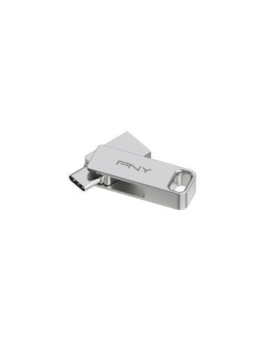 PNY DUO LINK unidad flash USB 128 GB USB Type-A / USB Type-C 3.2 Gen 1 (3.1 Gen 1) Acero inoxidable